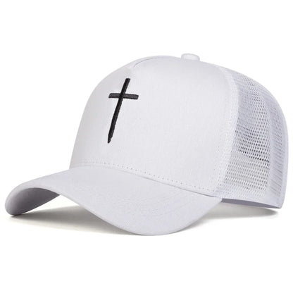 Unisex Cross Embroidery Baseball Net Caps Spring Summer