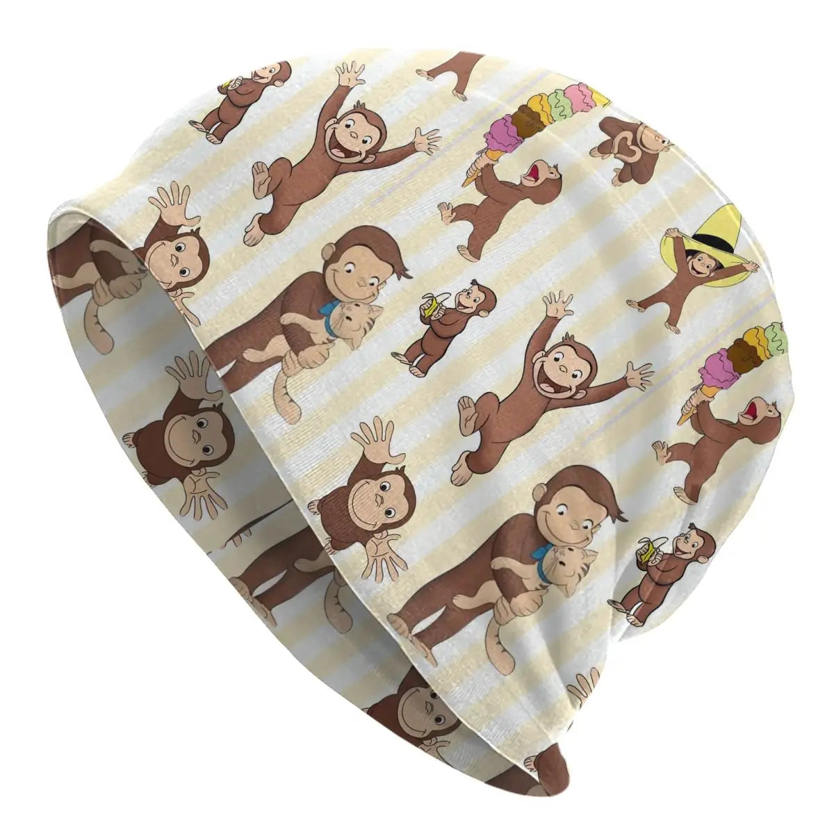 Balloons Cartoon Cute Brown Monkey Bonnet Hats Cool Street Beanies Hats