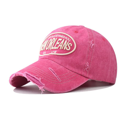 Vintage Washable Cowboy Baseball Cap Embroidery Snapback Hat