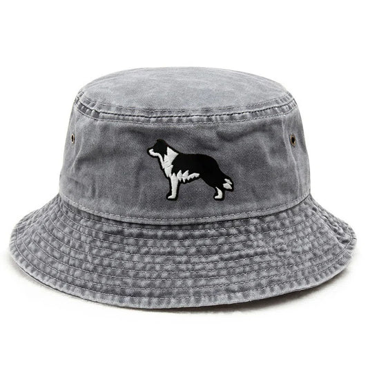 Border Collie Washed Cotton Bucket Hat