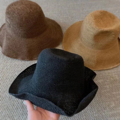 2026 New Raffia Cloche Hat Women Straw Hat Floppy Picnic Hat