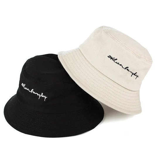 Summer Men Women Bucket Hat Casual Letter Embroidery Fisherman Hats
