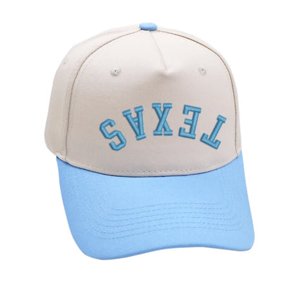 Texas Trucker Hat Upside Down 3D Embroidery Two Tone Baseball Cap