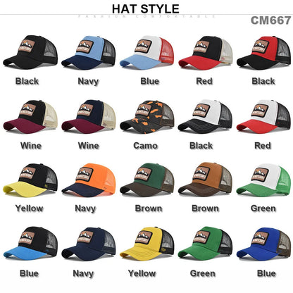 Letter Mesh Breathable Hat Women Men Embroidery Blocking Baseball Cap