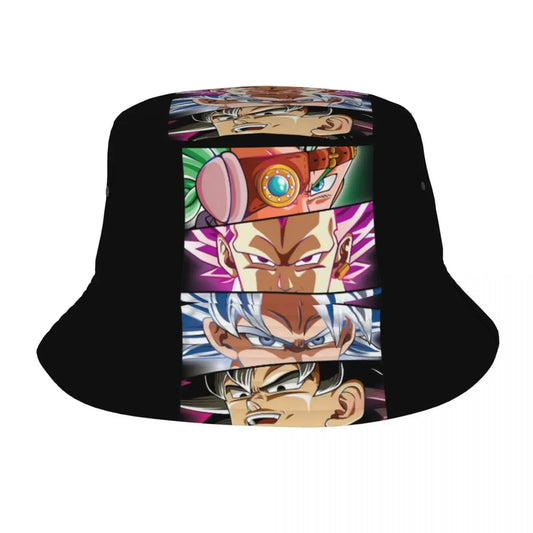 Dragon Ball Bucket Hat for Woman Summer Travel Super Saiyan Sun Hats