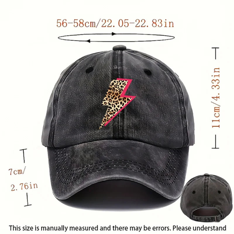 Leopard Lightning Style Printed Baseball Hat
