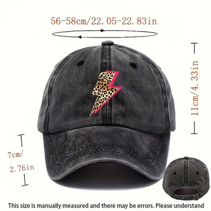 Leopard Lightning Style Printed Baseball Hat