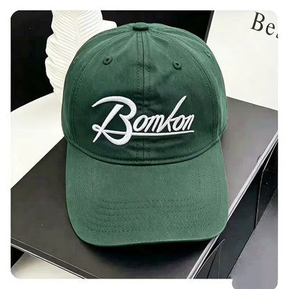 Unisex Washed Denim Baseball Caps Letter Embroidery Kpop Cotton Cap For Women Men