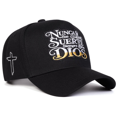 Unisex NUNCA FUE SUERTE Letter Embroidery Baseball Caps Outdoor Adjustable Casual Hats Sunscreen Hat