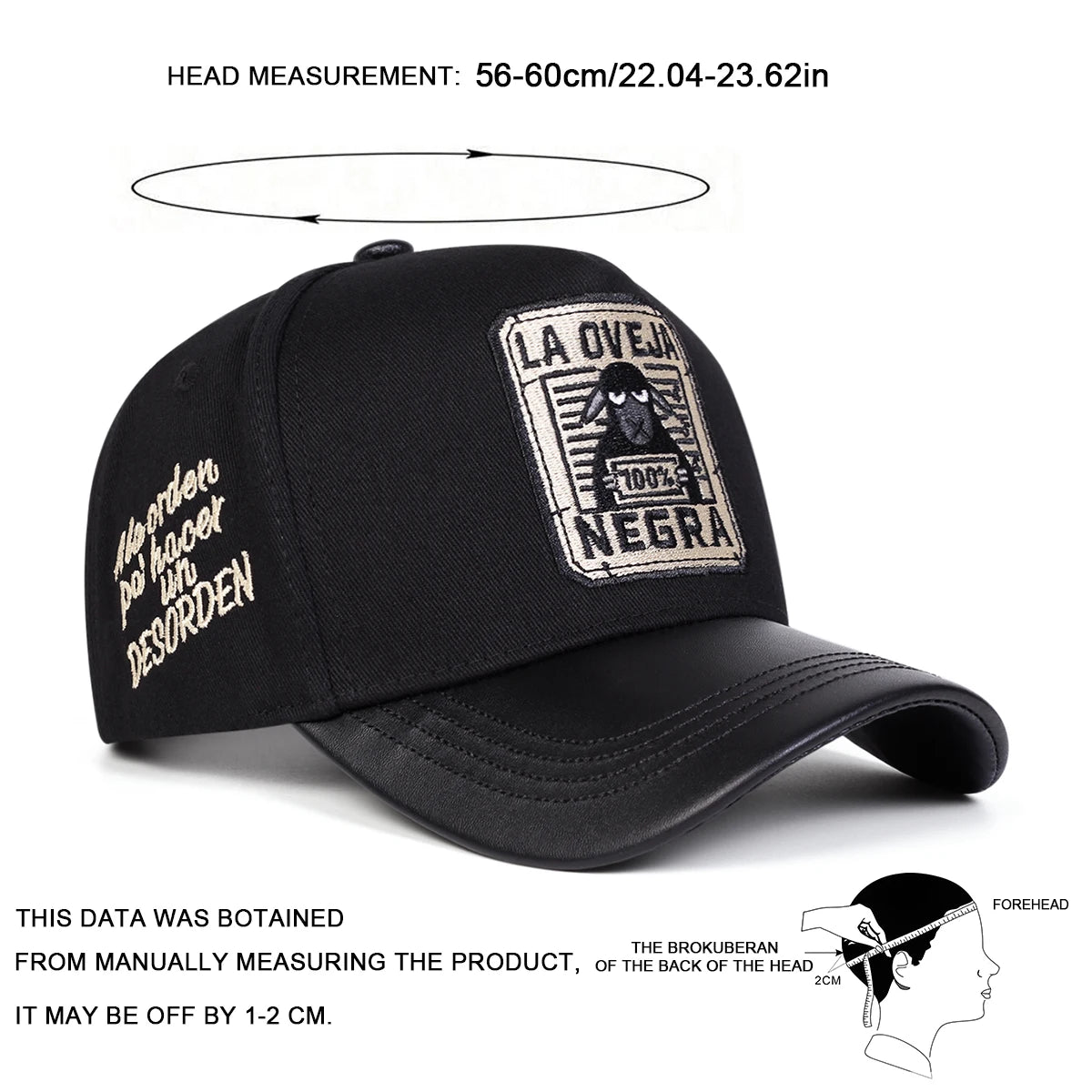 Unisex LA Oveja Negra Letter Embroidery Baseball Caps Spring and Autumn Sports Cap