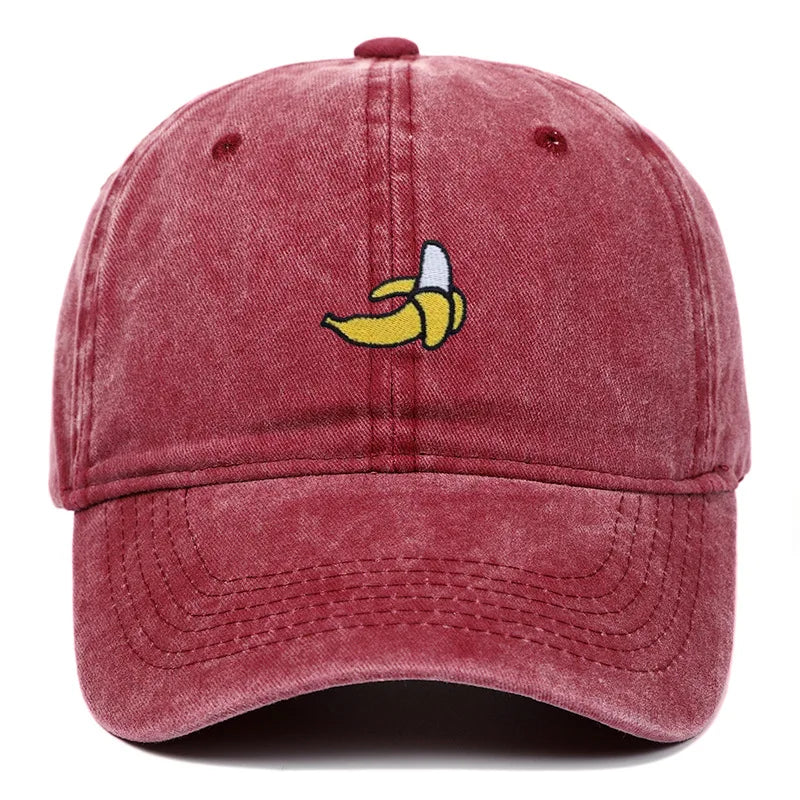 Banana Embroidered Baseball Hats for Men and Women