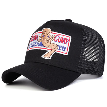 Unisex Shrimp Embroidery Baseball Net Caps Spring and Summer