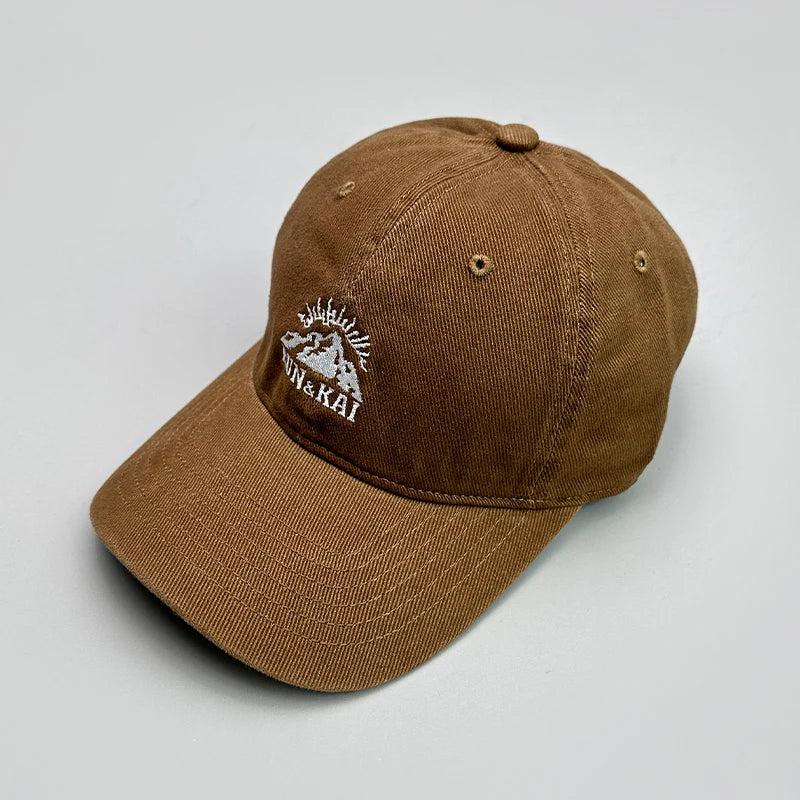 Korean Retro Mountain Embroidery Snapback Caps New Sunshade Baseball Hats Breathable Versatile Fashion