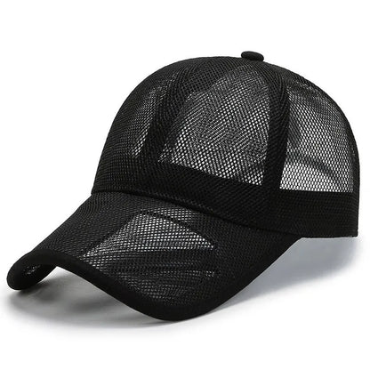 Summer Men Hat Openwork Brim Breathable Mesh Cap Outdoor Sports