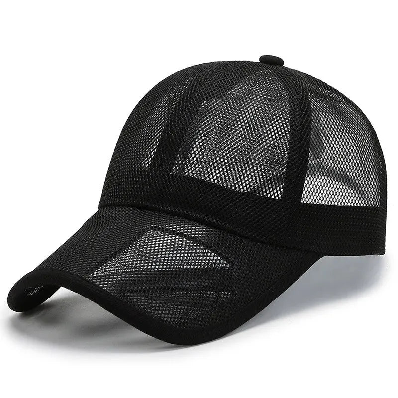 Summer Men Hat Openwork Brim Breathable Mesh Cap
