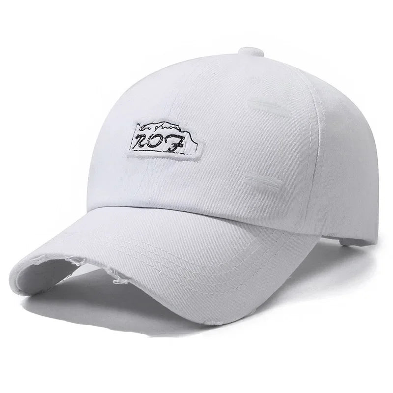 Unisex Distressed Letter Baseball Cap Spring Fall Outdoor