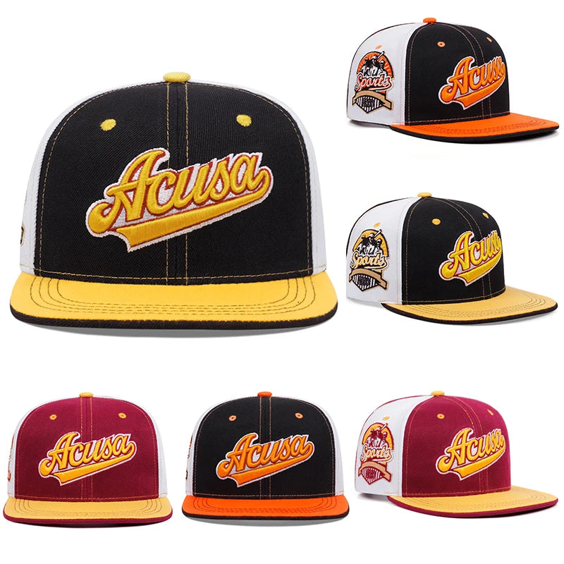 Acusa Embroidered Men's Color Block Cap Youth Hip Hop Retro Hat Women's Hat
