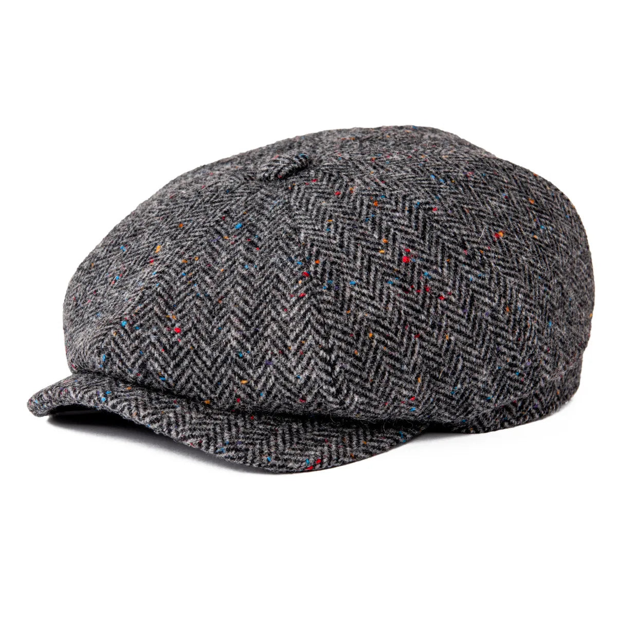 Wool Tweed Newsboy Cap Herringbone Men British Gatsby Retro Hat