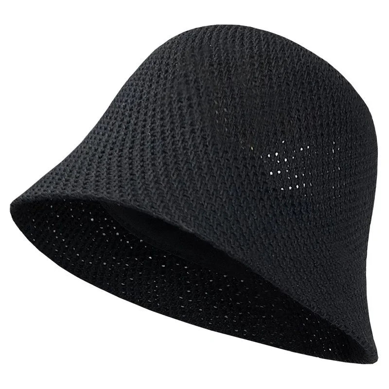 Women Bucket Hat Summer Hollow Out Thin Breathable Sun Hat