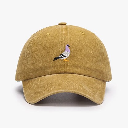 Embroidery Pigeon Design Spring Vintage Baseball Caps