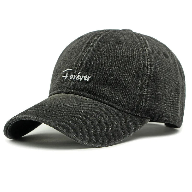Snapback Cap Spring Summer Washable Denim