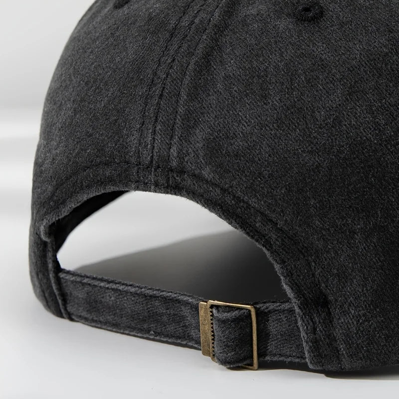 Trendy Retro Washed Vintage Shark Print Soft Top Sunshade Baseball Cap