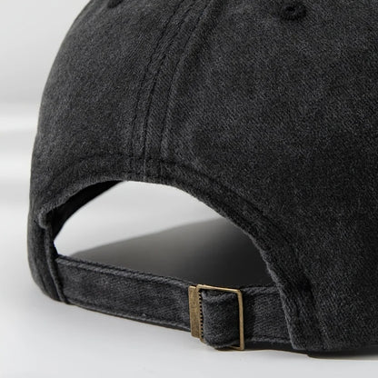 Trendy Retro Washed Vintage Shark Print Soft Top Sunshade Baseball Cap