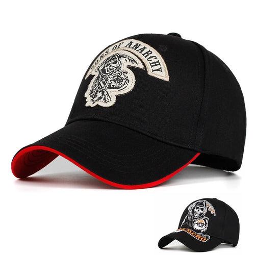 High Quality Men's Baseball Cap Embroidered Skull Snapback Hat