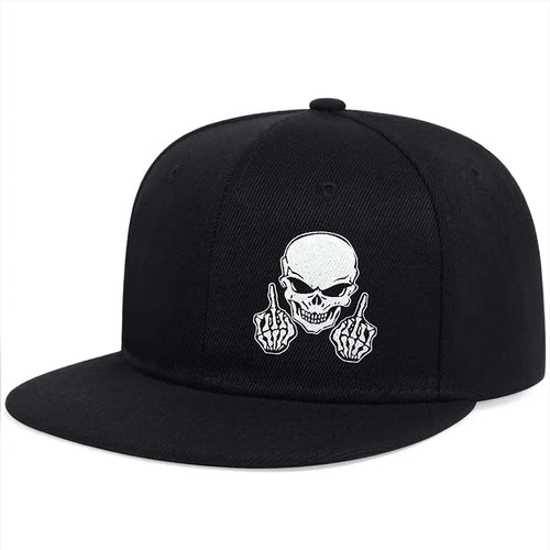 Unisex Skeleton Finger Embroidery Hip-hop Hats Spring Autumn Outdoor