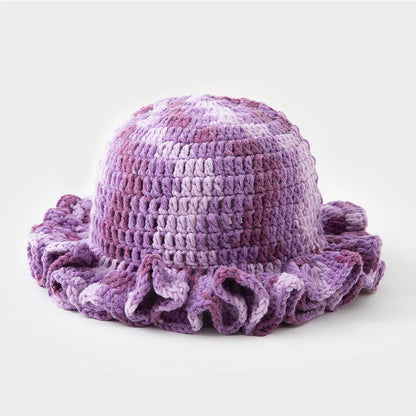 New Colorful Crochet Ruffle Brim Knit Bucket Hats