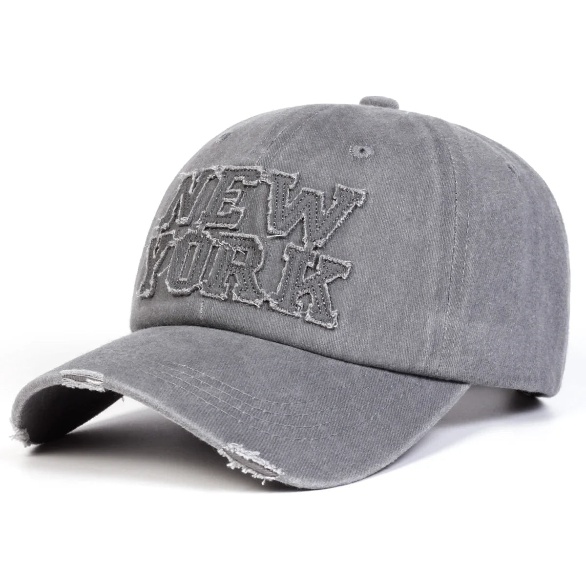 Unisex New York Stickers Embroidery Wash Baseball Caps