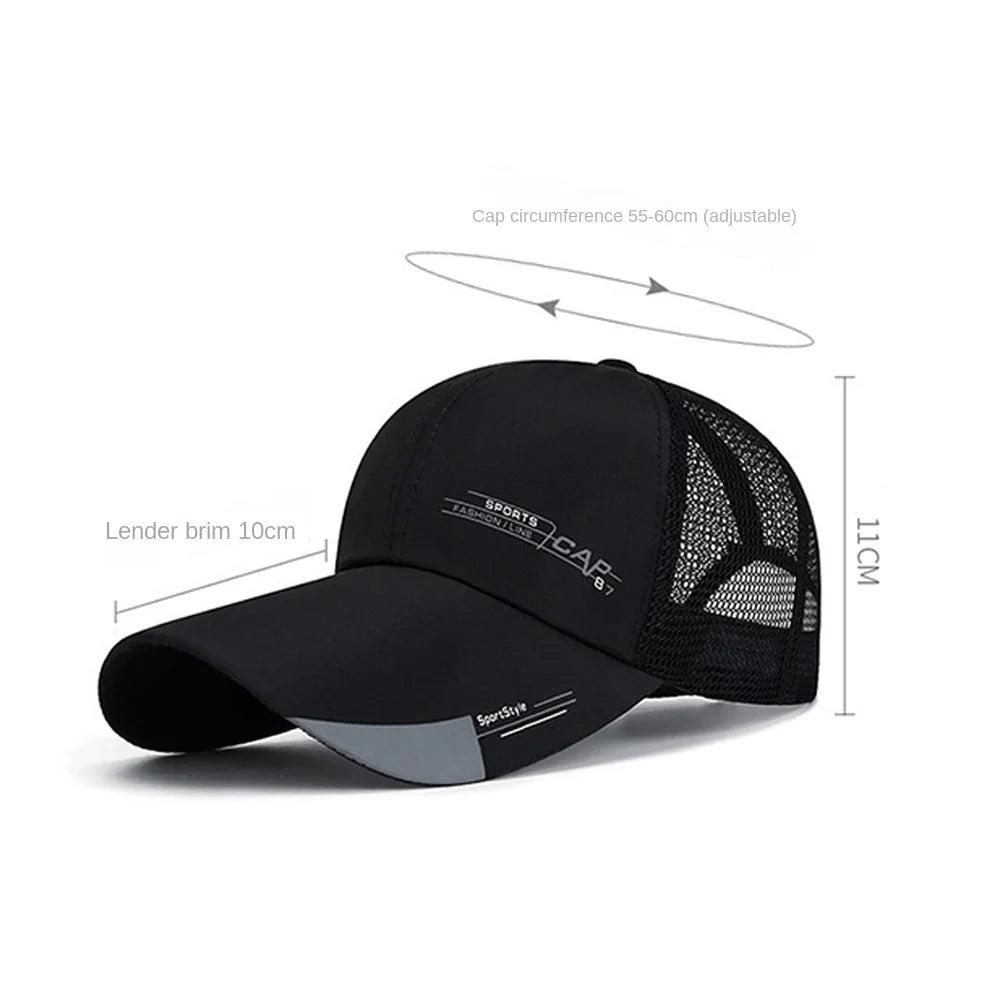 Casual Wide Brim Mesh Baseball Cap Breathable Adjustable