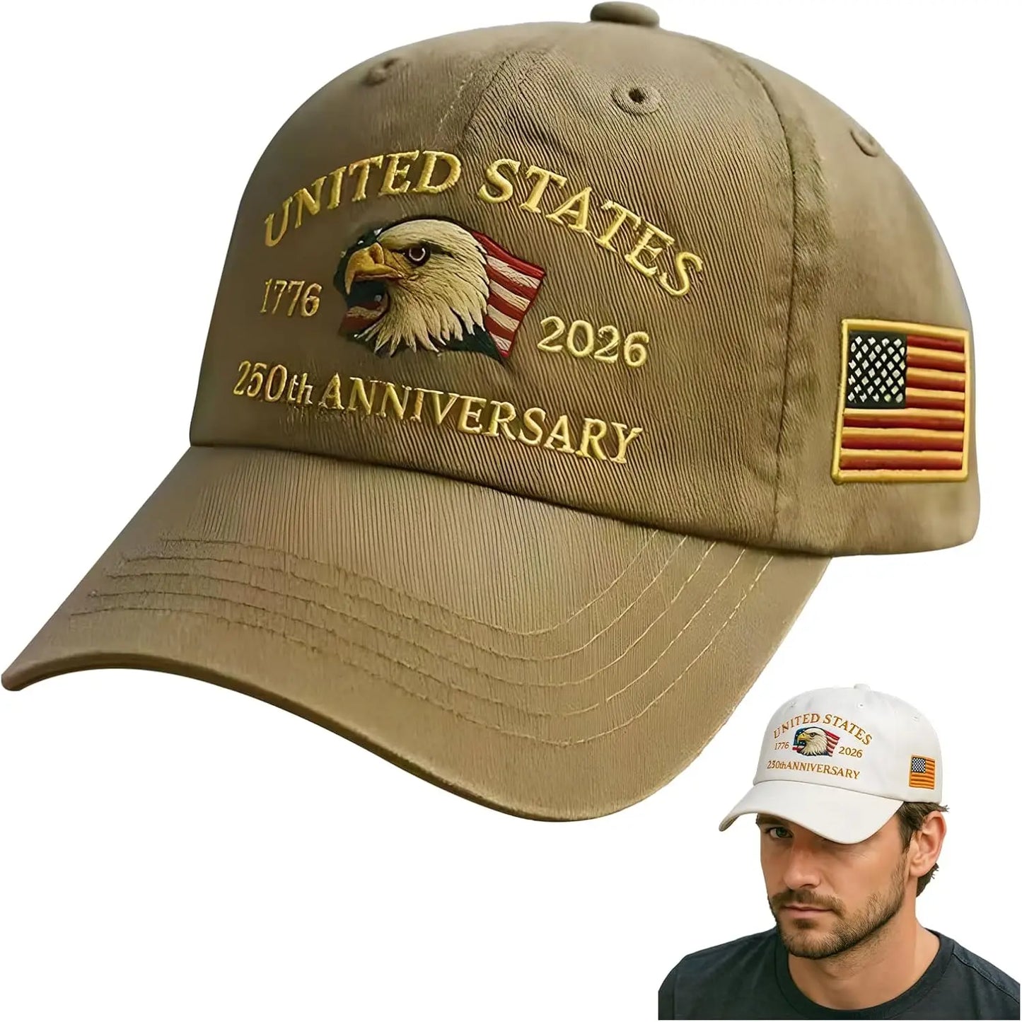 United States 250th Anniversary Baseball Cap - Eagle & Liberty Design