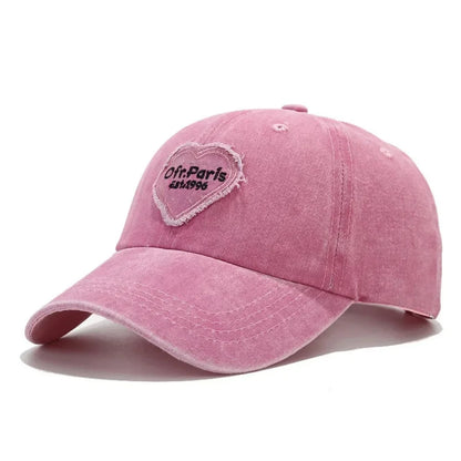 Heart Letter Embroidery Baseball Cap For Women