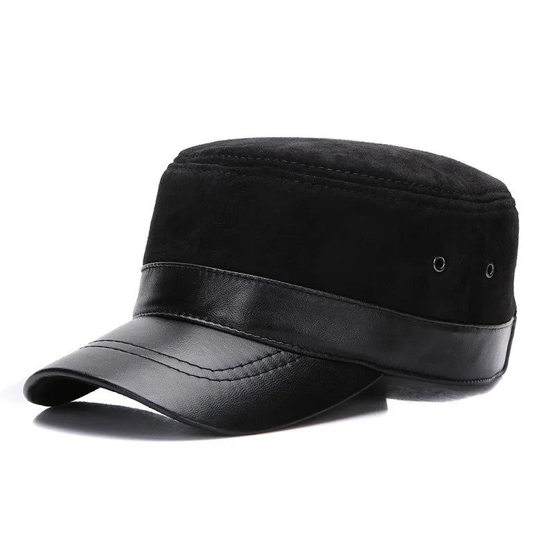 2026 Unisex Real Sheepskin Leather Caps Casual Real Natural Sheep Skin Leather