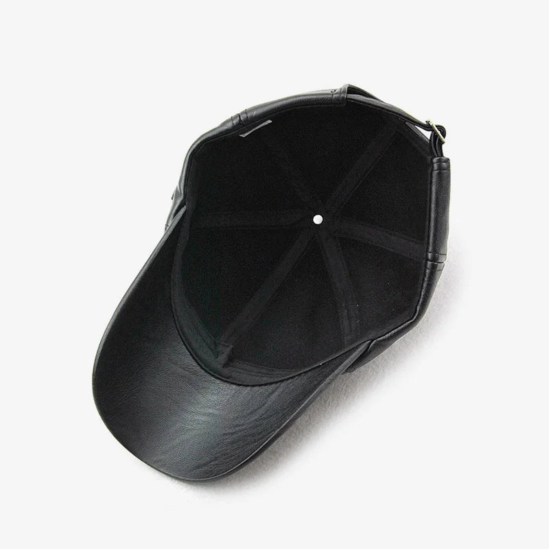 Spring Autumn Winter Dad Leather Caps Outdoor Leisure Baseball Cap Middle Aged Old Men Hat For Male
