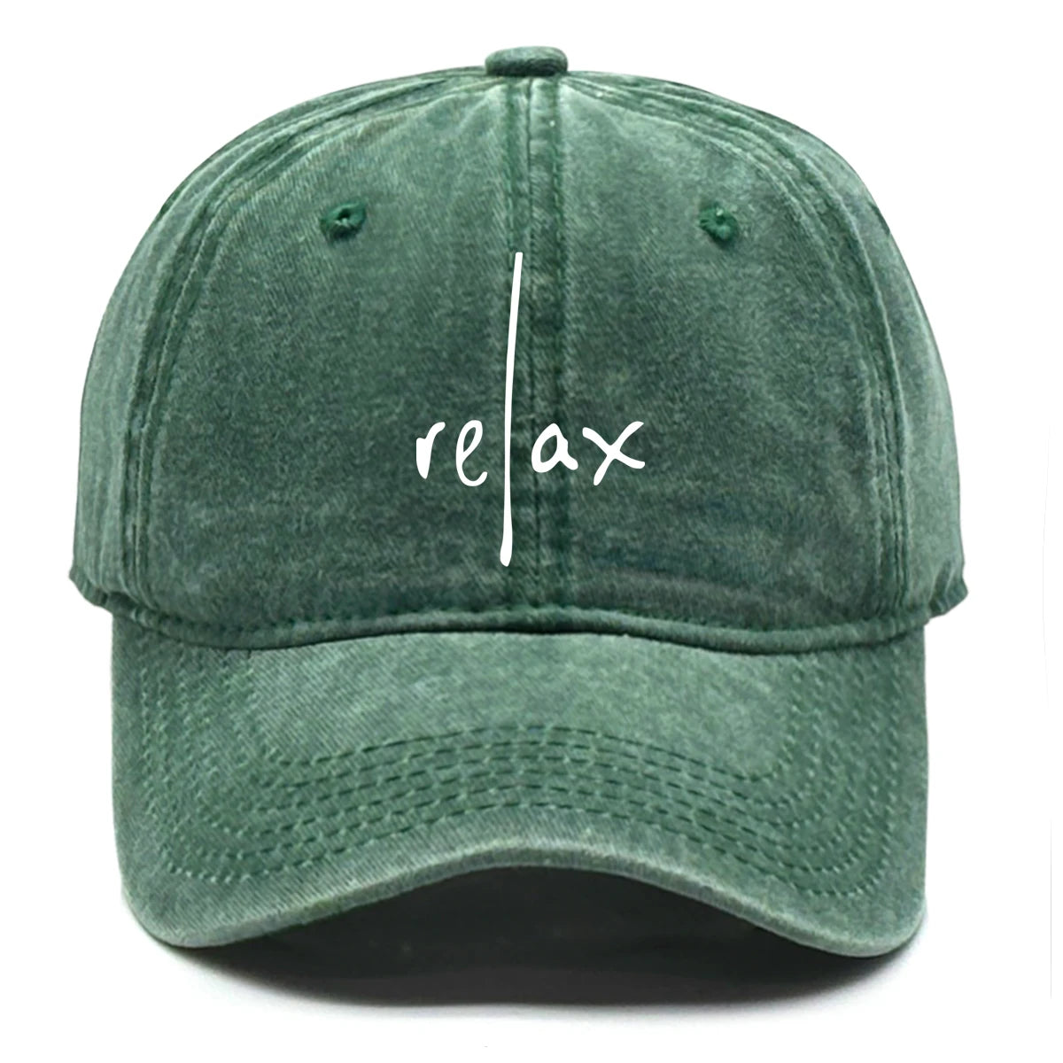 Washed Cotton Snapback Baseball Hat Artistic Text Relax Snapback Hat
