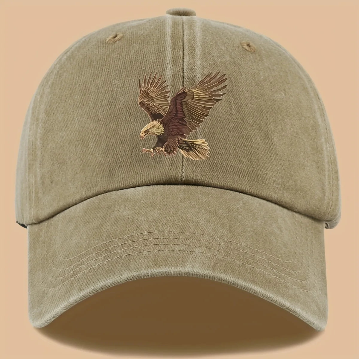 Eagle Print Baseball Cap, Adjustable For Both Men And Women