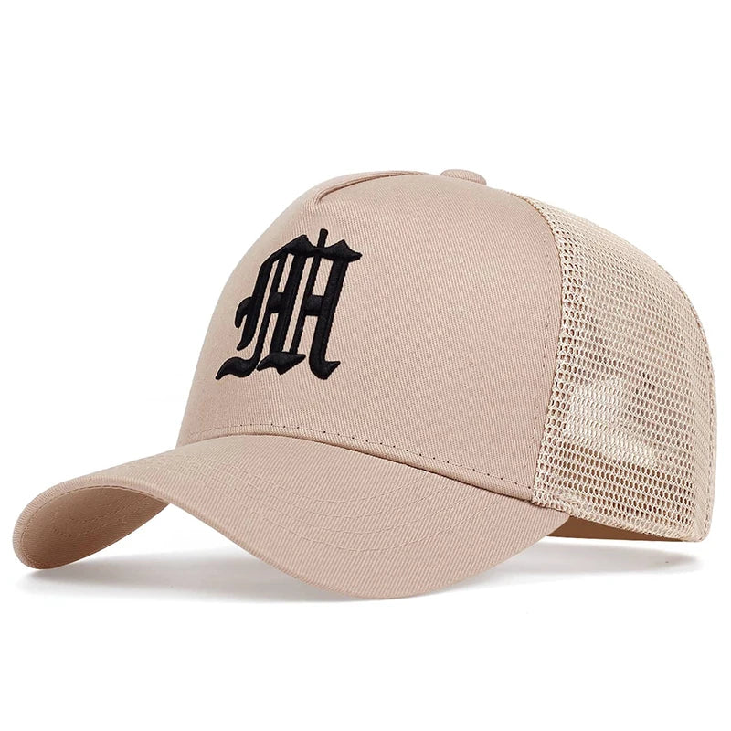 Unisex Gothic Letter Embroidery Baseball Net Caps