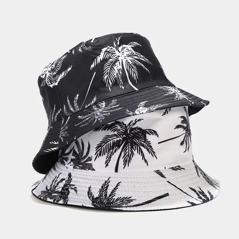 Spring Summer Sun Protect Hat Bob Fashion Coco Print Bucket Hat Unisex Fisherman Hat Leisure Basin Cap