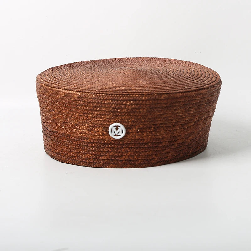 100% Natural Round Straw Hat For Women Japanese Summer Sailor Hat