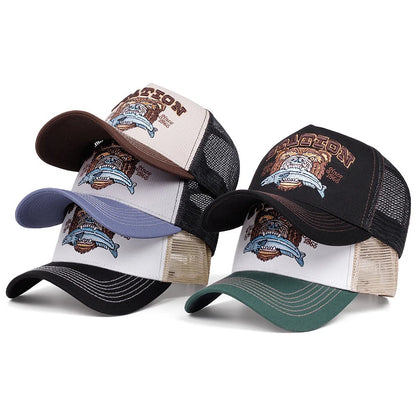 Bear Eating Fish Street Dance Hip Hop Hat Truck Hat