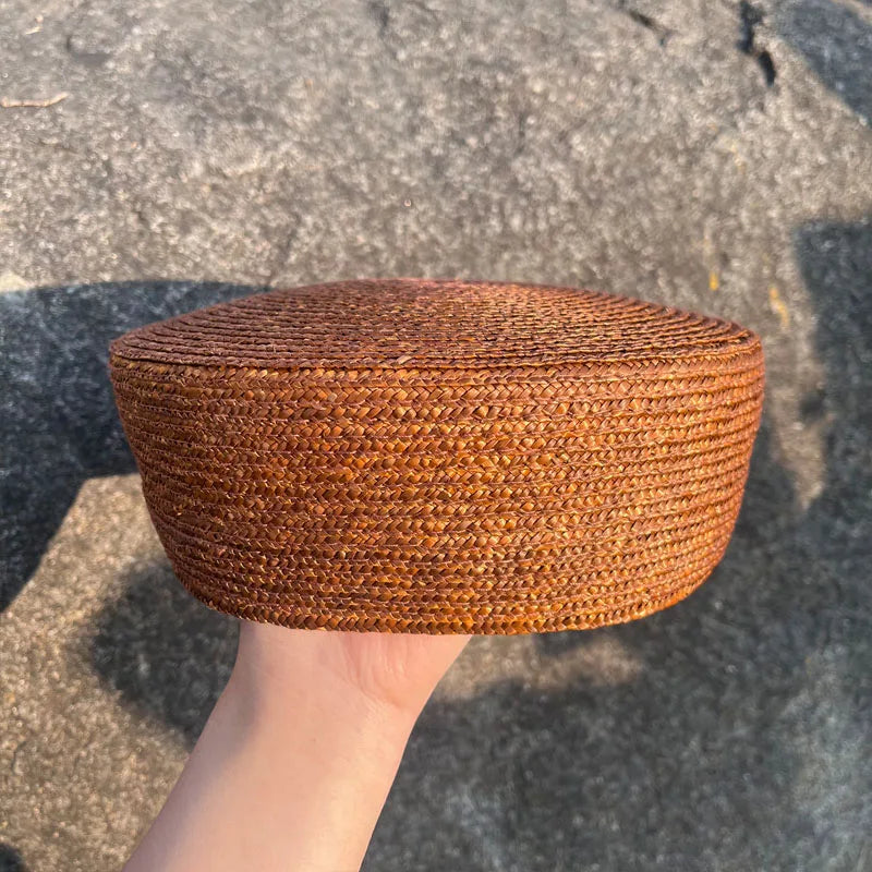 Natural Straw Sun Hat Ins Blogger Fashion Summer Flat Berets Women
