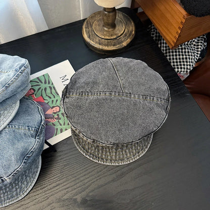New Flat Top Washed Denim Jean Cowboy Hat