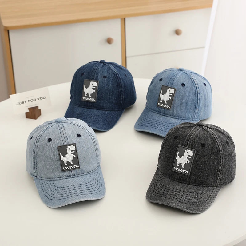 Summer School Baby Boys Baseball Cartoon Dinosaurs Children Outdoor Kids Caps For 2-8 Years Adjustable Sports Hats