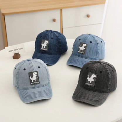 Summer School Baby Boys Baseball Cartoon Dinosaurs Children Outdoor Kids Caps For 2-8 Years Adjustable Sports Hats