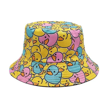 Double sided Outdoor Sun Hat Hip-Hop Cap Fishing Fisherman Graffiti Hat Men Women