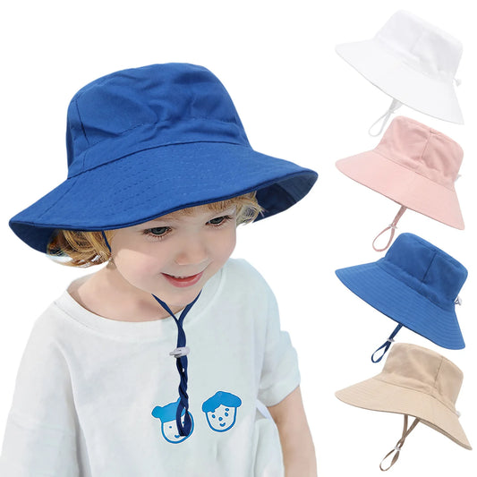 Summer Big Brim Sun Hat For Child Soft Breathable Basin Cap