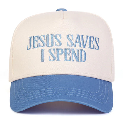 Unisex Jesus Save I Spend Letter Embroidery Baseball Caps Spring Autumn