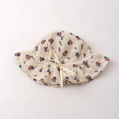 Cute Flower Baby Bucket Hat Ruffle Princess Baby Girls Cap